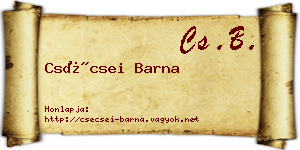 Csécsei Barna névjegykártya